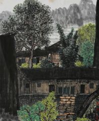 罗彬作品山寨秋意—四斗坪张家湾写生之三