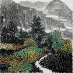罗彬作品山寨秋意—四斗坪张家湾写生之一