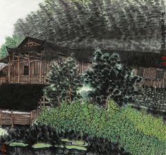 罗彬作品山村春色—四斗坪张家湾写生之四