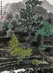 罗彬作品山村春色—四斗坪张家湾写生之三