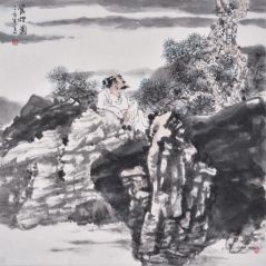 赵国毅作品赏松图