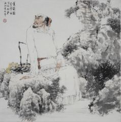 赵国毅作品采菊图
