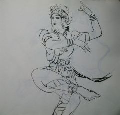 吴欣民作品印度舞蹈速写之二