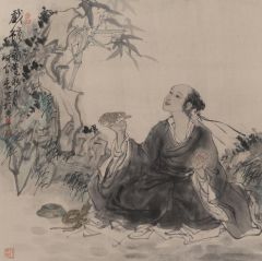 何军委作品戏蟾图