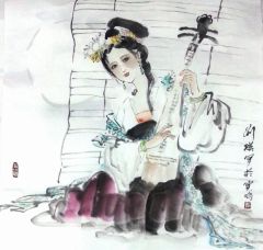 刘瑛作品月下琴思