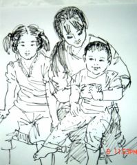 刘瑛作品下铺的母子