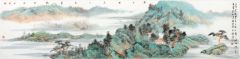 韦韬作品青绿山水10