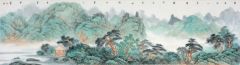 韦韬作品青绿山水04