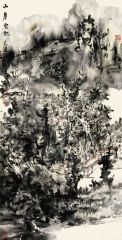 熊红钢作品山崖云起