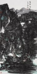 熊红钢作品溪岩深翠