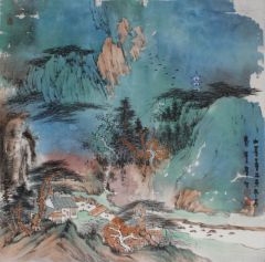 刘庆广作品泼彩山水