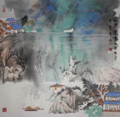 刘庆广作品泼彩山水