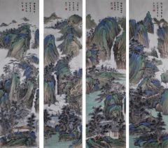 刘庆广作品山水四条屏