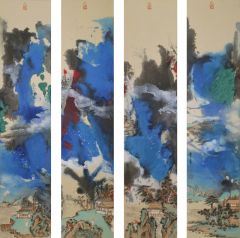 刘庆广作品泼彩山水