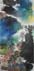 刘庆广作品泼彩山水