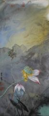刘庆广作品泼彩荷花