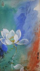 刘庆广作品泼彩荷花