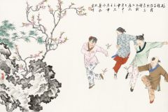 萧和作品踢毽子