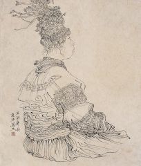 任惠中作品苗女写生