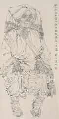 任惠中作品佤族线描人物写生