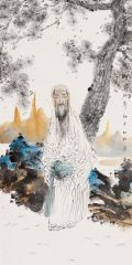 任惠中作品老夫闲暇爱观松