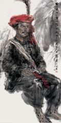 任惠中作品佤族水墨人物写生之五