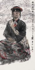 任惠中作品佤族水墨人物写生之四