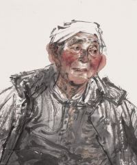 任惠中作品陇东水墨人物写生（局部）