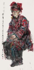 任惠中作品白彝族水墨人物写生