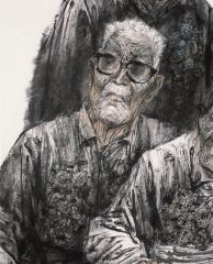 任惠中作品为老红军肖像局部之一