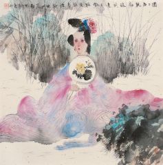 任惠中作品执扇