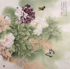 卜昭禹作品花舞蓝凤