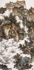 北海作品大壑堆云飞瀑长