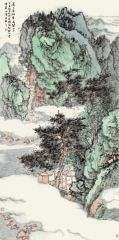 石峰作品溪上青松秀色开