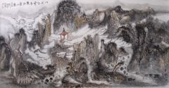 李玉民作品山间白云起溪水盘山根