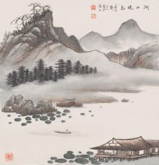 周传玉作品湖水晓色