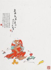 杜老三作品坐饮香茶爱此山