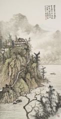 周扬波作品闲云古木山藏寺