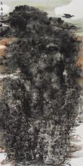 熊红钢作品鸟过云溪