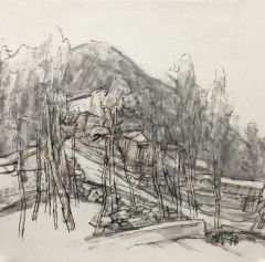 韩敬伟作品杏黄村写生4