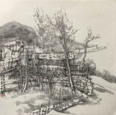韩敬伟作品杏黄村写生3