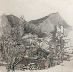韩敬伟作品杏黄村写生2