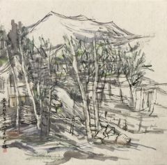 韩敬伟作品杏黄村写生03