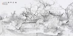 周逢俊作品皖南查济，迴廊听雨
