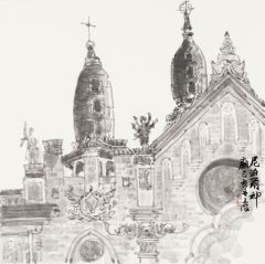 周逢俊作品尼泊尔神庙