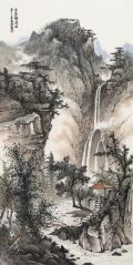 周扬波作品品茗听瀑